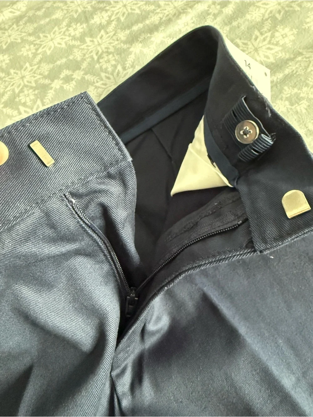 French Toast NWT Relaxed Fit Twill Pants Boy’s 14 Navy Adjustable School Uniform